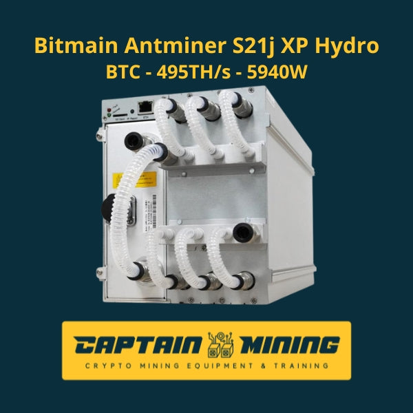Bitmain Antminer S21j XP Hydro 495TH/s Bitcoin ASIC Miner - Front View Imagen principal del producto