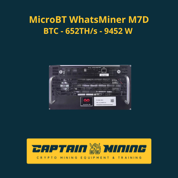 WhatsMiner M7D 652TH/s – MicroBT Hydro Bitcoin ASIC Miner | Buy Now