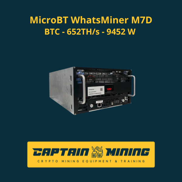 WhatsMiner M7D 652TH/s – MicroBT Hydro Bitcoin ASIC Miner | Buy Now