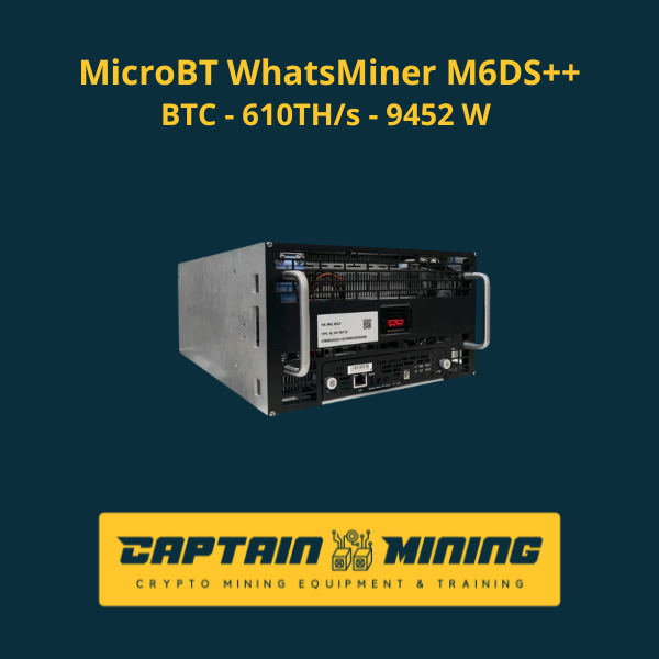 MicroBT WhatsMiner M6DS++ 610TH/s 9452W hydro Bitcoin miner – angle view of control panel Main image