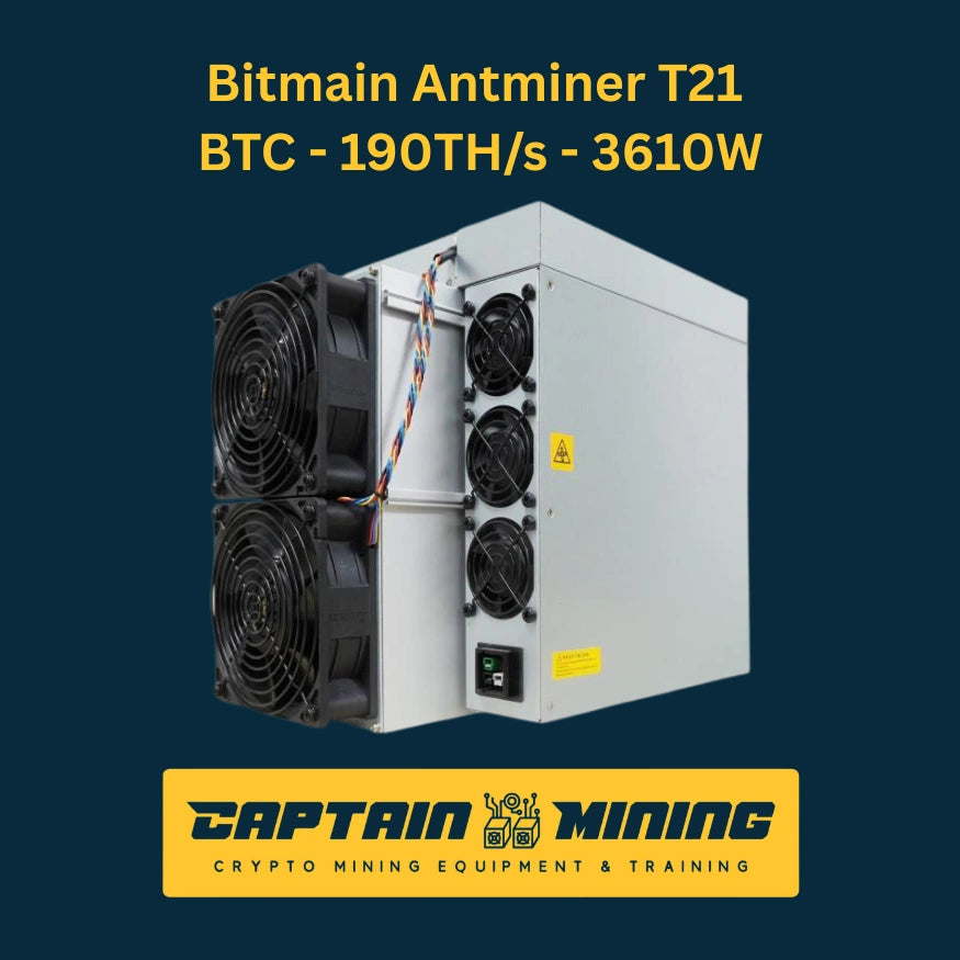Bitmain Antminer T21 190TH/s – SHA-256 Bitcoin ASIC Miner 3610W