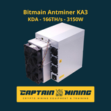 Bitmain Antminer KA3 166 TH/S 3150W