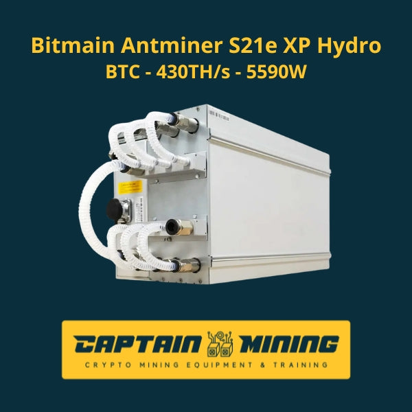 Bitmain Antminer S21e XP Hydro 430TH/s Bitcoin ASIC Miner - Front View Imagen principal del producto