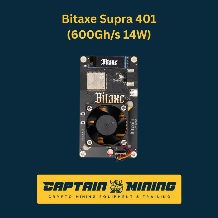 Bitaxe Supra 401 600Gh/s 14W Bitcoin Solo Miner - affordable entry-level solo bitcoin miner with BM1366 chip for beginner crypto mining