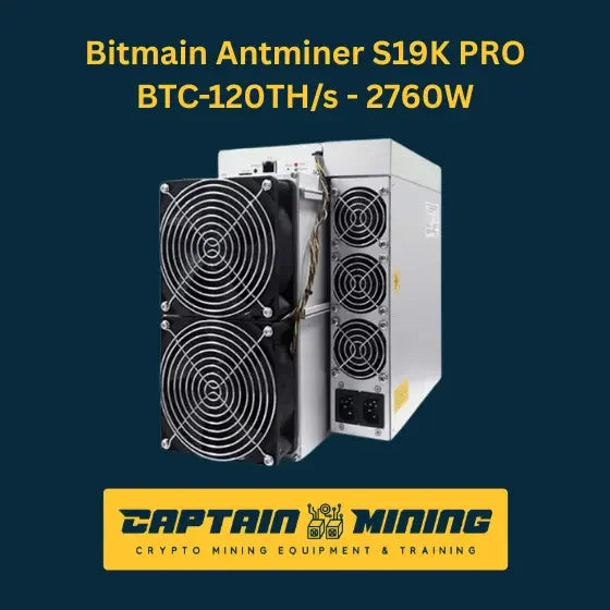 Bitmain Antminer S19K PRO BTC-120TH/s 2760W - Bitcoin Mining Hardware - CaptainMining Main image