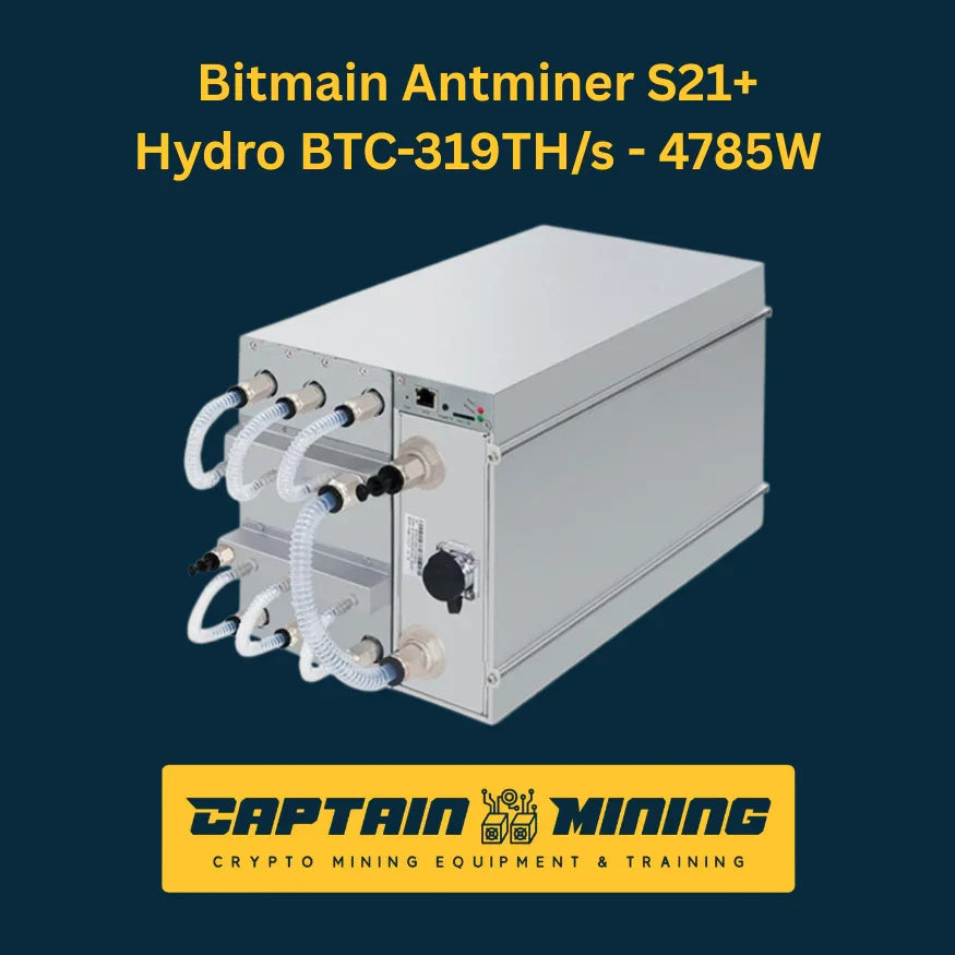 Bitmain Antminer S21+ Hydro BTC-319TH/s 4785W Angle View - Hydro Cooling Bitcoin Miner - CaptainMining