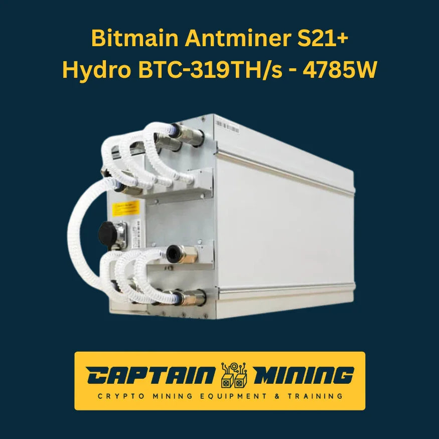 Bitmain Antminer S21+ Hydro BTC-319TH/s 4785W - Bitcoin Hydro Cooling Mining Hardware - CaptainMining