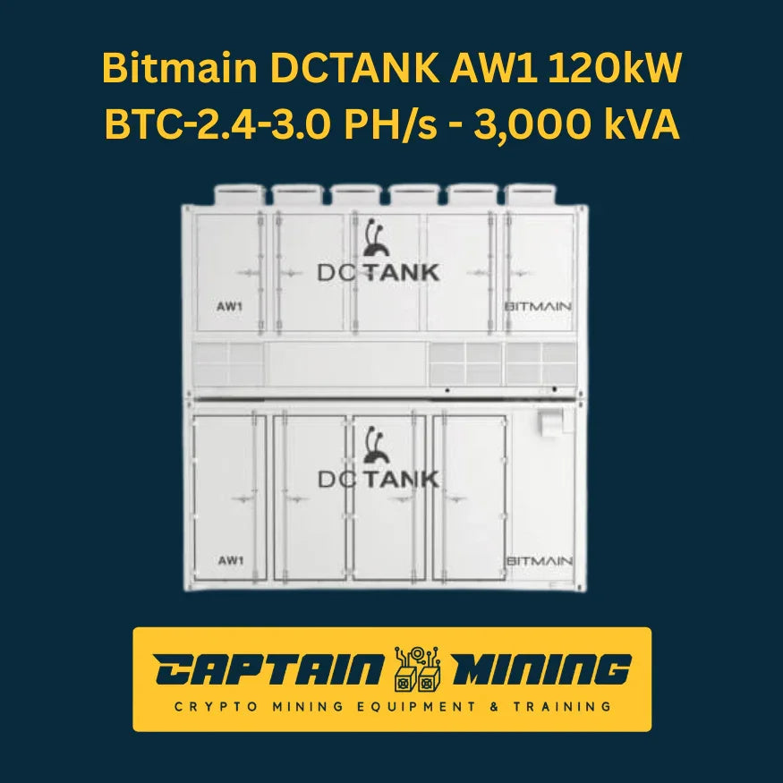 Bitmain DCTANK AW1 120kW 2.4-3.0 PH/s 3000 kVA Immersion Cooling Container for Sale - Bitcoin Mining Infrastructure - CaptainMining Main image