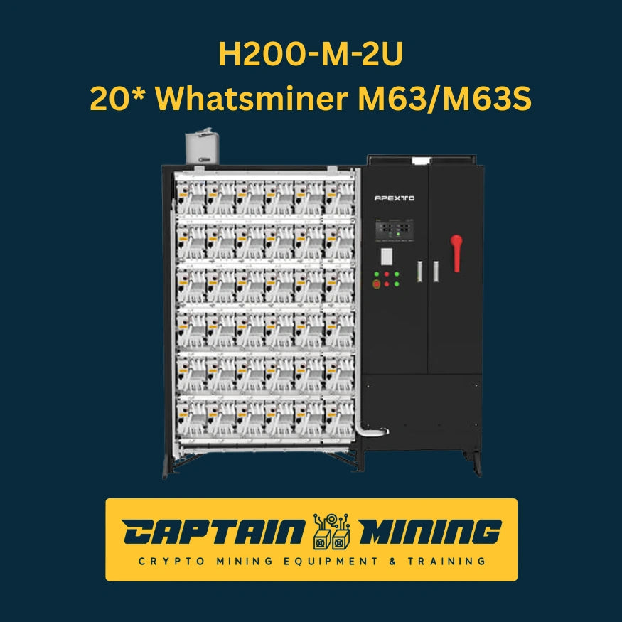 H200-M-2U 20x Whatsminer M63 M63S Hydro Cooling System - Professional Liquid Cooled Mining Solution