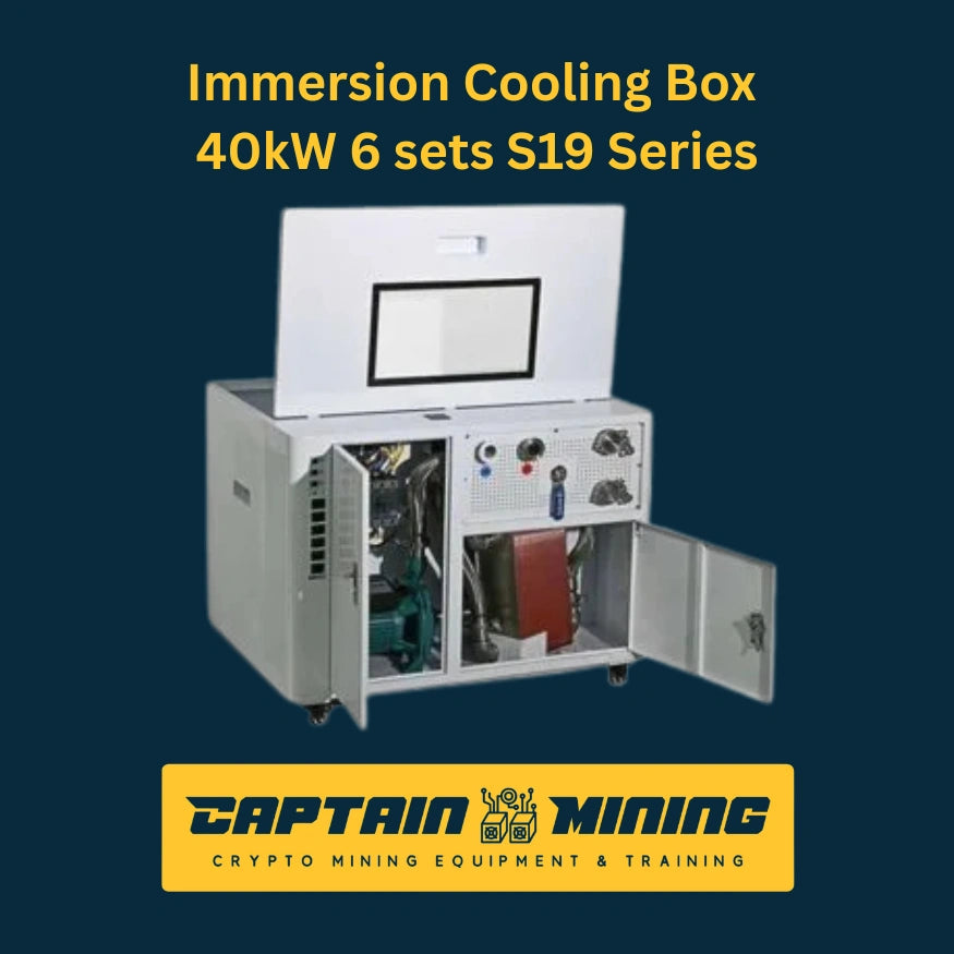 Immersion Cooling Box 40kW open view for 6 Antminer S19 Series – portable liquid immersion cooling system with pump and heat exchanger for Bitcoin ASIC mining