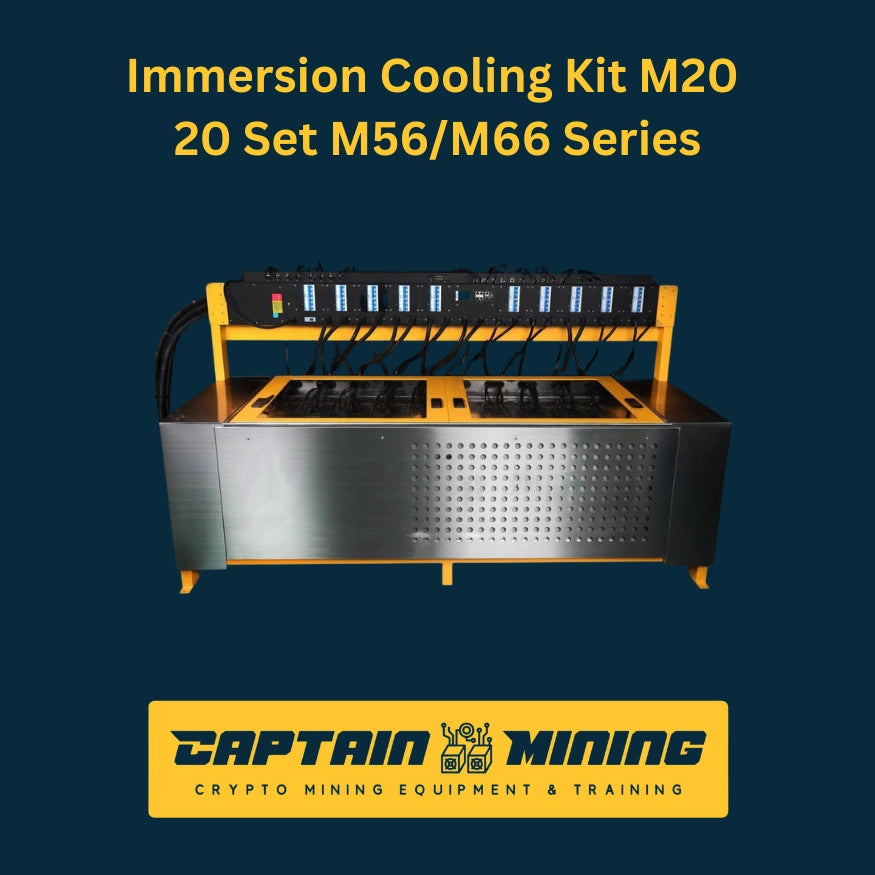 Immersion Cooling Kit M20 for 20 M56/M66 Series Whatsminers – large stainless steel immersion tank with industrial cooling infrastructure for crypto mining farm