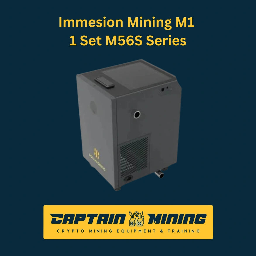 Immersion Mining M1 closed side view for M56S Series – compact portable immersion cooling enclosure for single ASIC miner with built-in ventilation