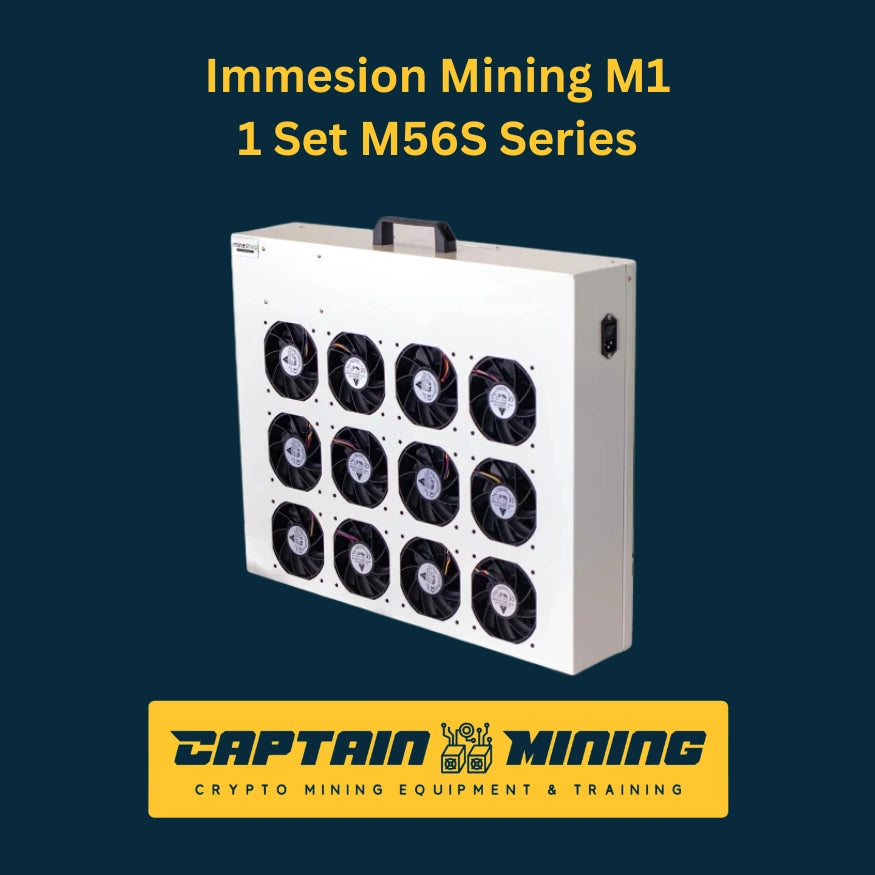 Immersion Mining M1 cooling unit for M56S Series ASIC miners – 12-fan immersion cooling system for Bitcoin mining with compact portable design by CaptainMining