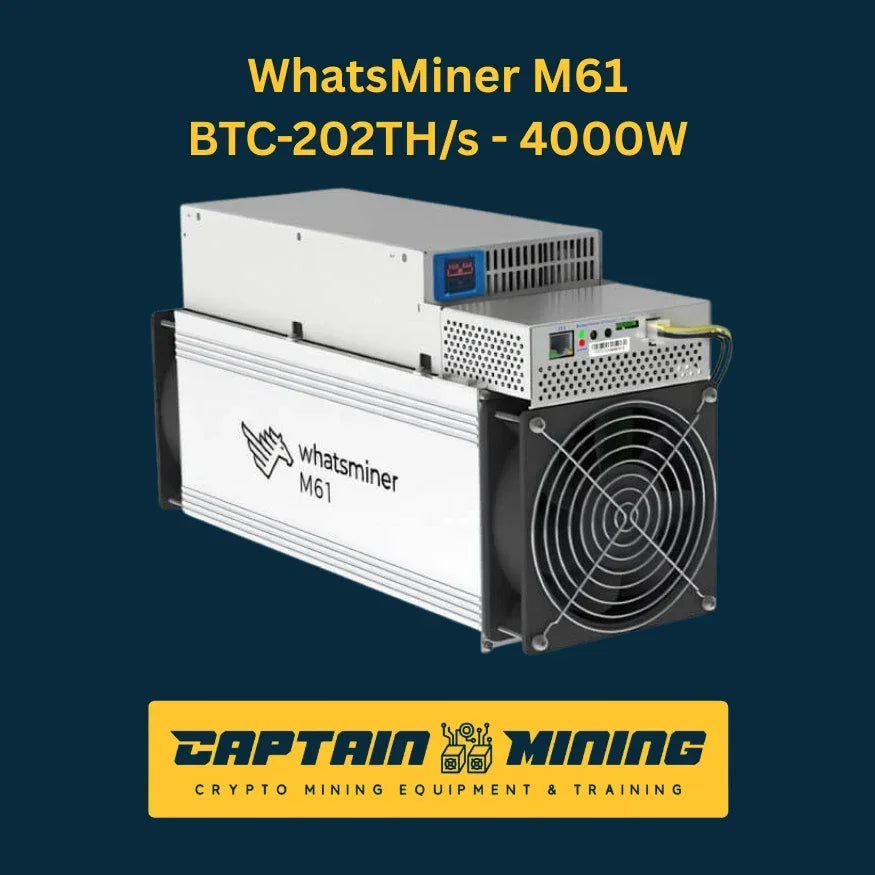 MicroBT WhatsMiner M61 202TH/s 4000W Bitcoin Miner for Sale - ASIC Mining Hardware - CaptainMining