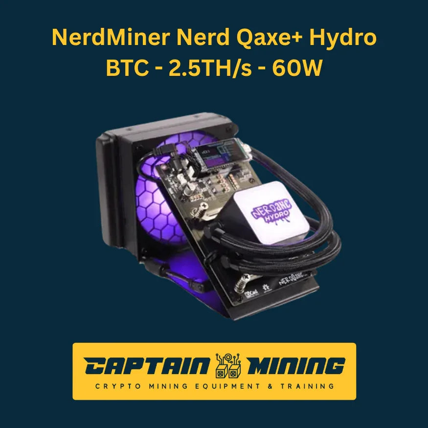 NerdMiner Nerd Qaxe+ Hydro BTC-2.5TH/s 60W - Bitcoin Hydro Cooling Solo Miner - CaptainMining Image principale du produit