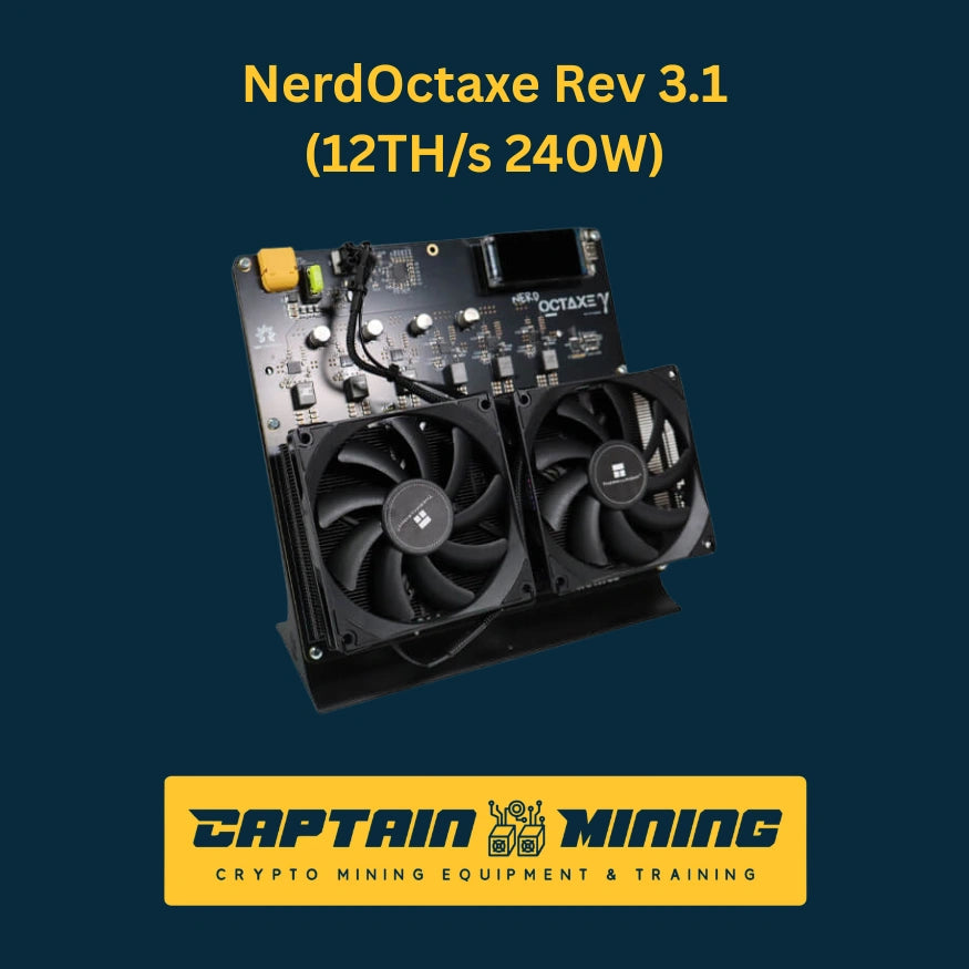 NerdOctaxe Rev 3.1 12Th/s 240W Bitcoin Solo Miner - most powerful nerdqaxe bitcoin solo miner with 12TH hashrate for maximum solo mining odds