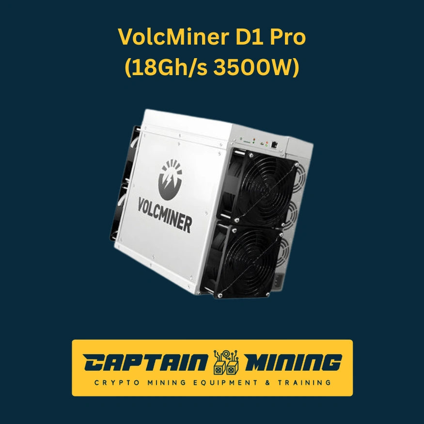 VolcMiner D1 Pro 18Gh/s 3500W ASIC Miner - Logo Side View - CaptainMining